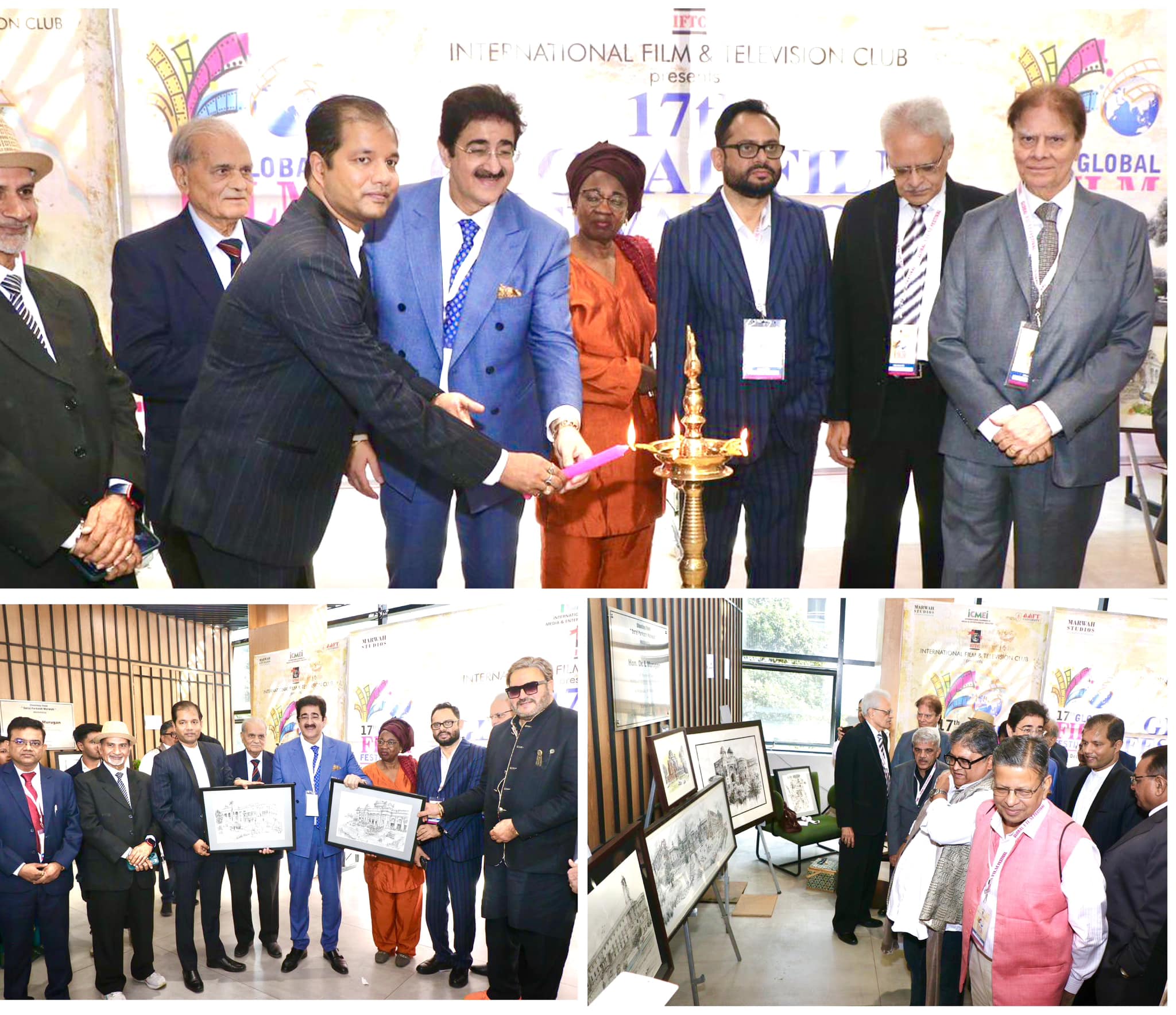 “Contours of Delhi” Painting Exhibition by Soumen Dutta Inaugurated at 17th Global Film Festival Noida